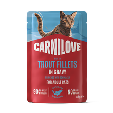 Carnilove Adult Wet Cat Food Pouches - Trout with Echinacea in Gravy - 24x85g