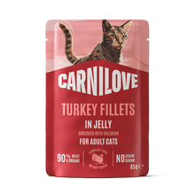 Carnilove Adult Wet Cat Food Pouches - Turkey with Valerian in Jelly
