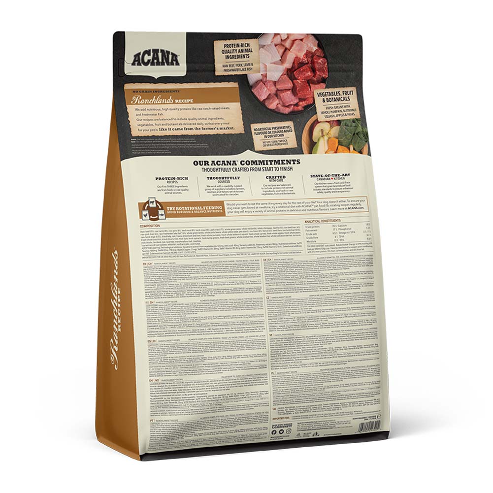 Acana Highest Protein Ranchlands Grain Free Adult Dry Dog Food