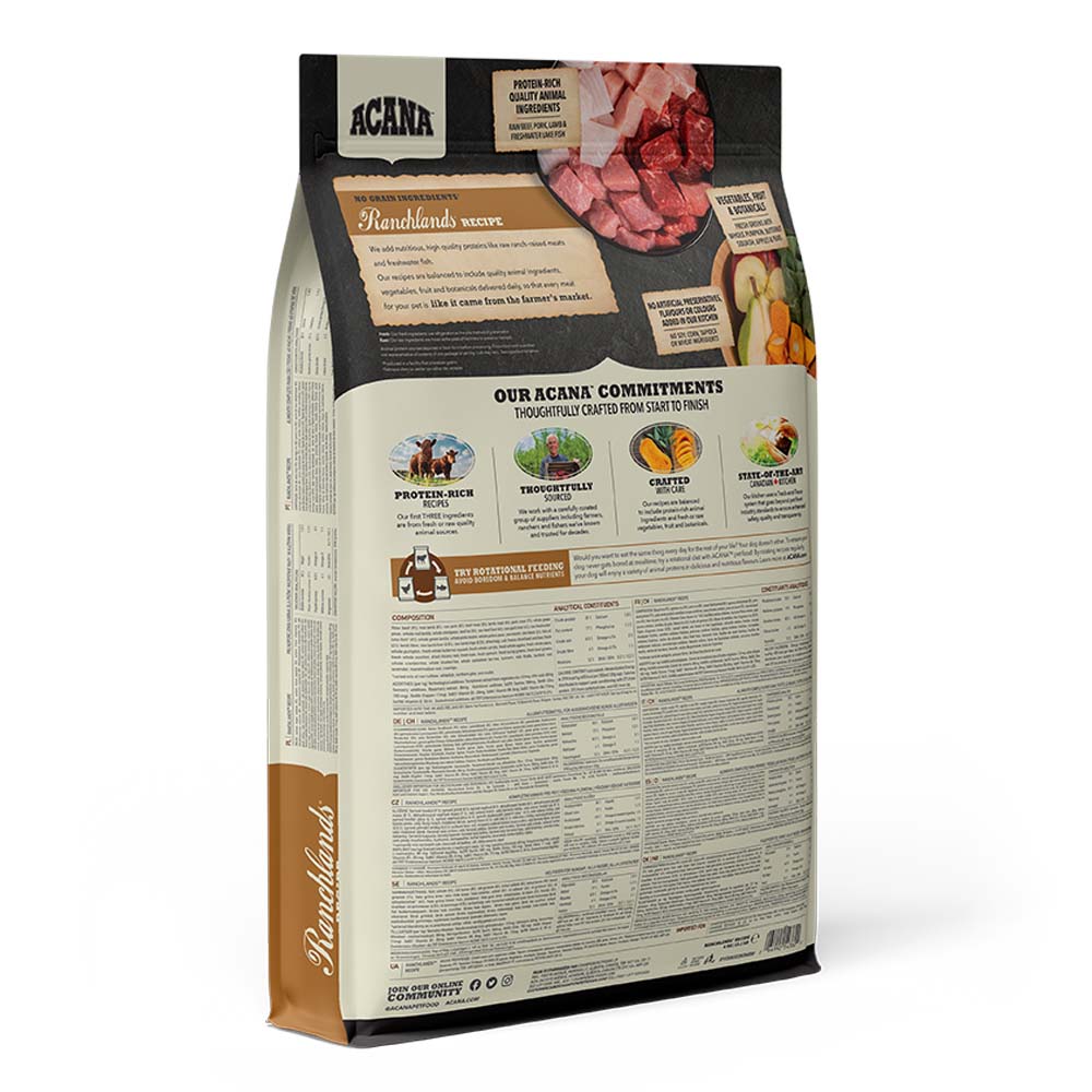 Acana Highest Protein Ranchlands Grain Free Adult Dry Dog Food