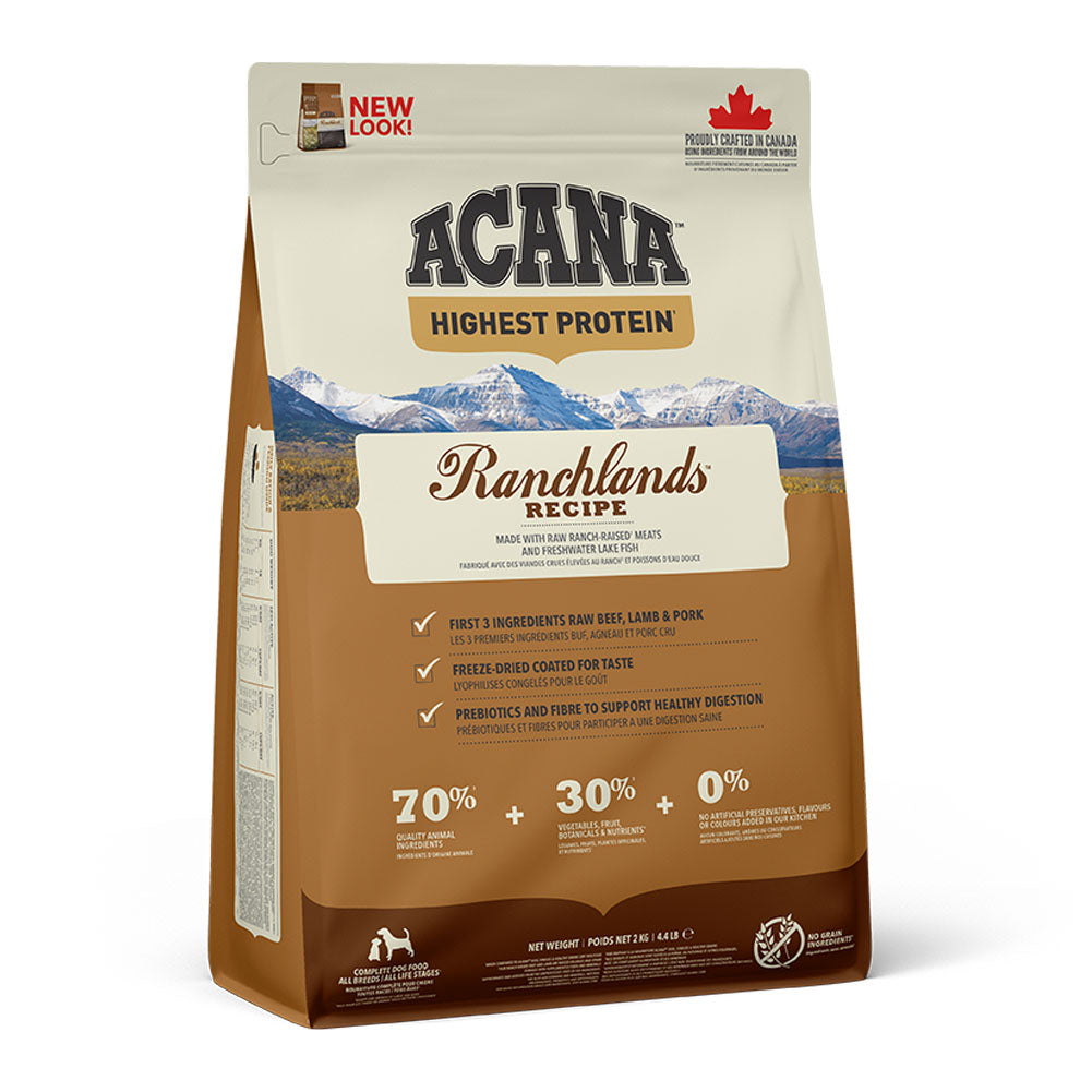 Acana Highest Protein Ranchlands Grain Free Adult Dry Dog Food