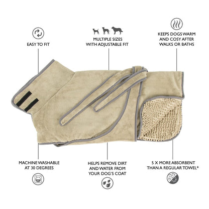 Scruffs Expedition Deluxe Noodle & Microfibre Drying Dog Coat - Khaki Green