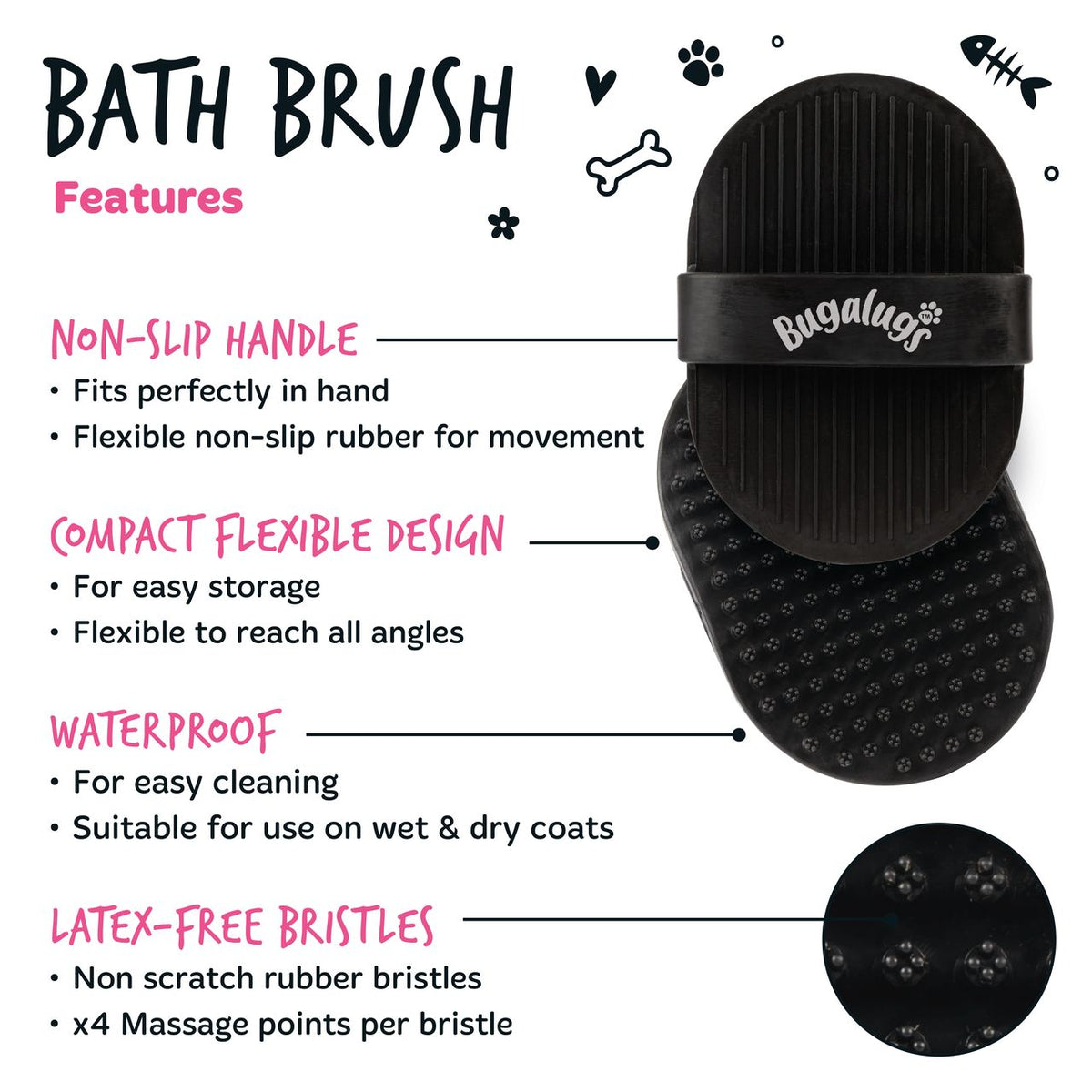 Bugalugs Bath Brush - Black