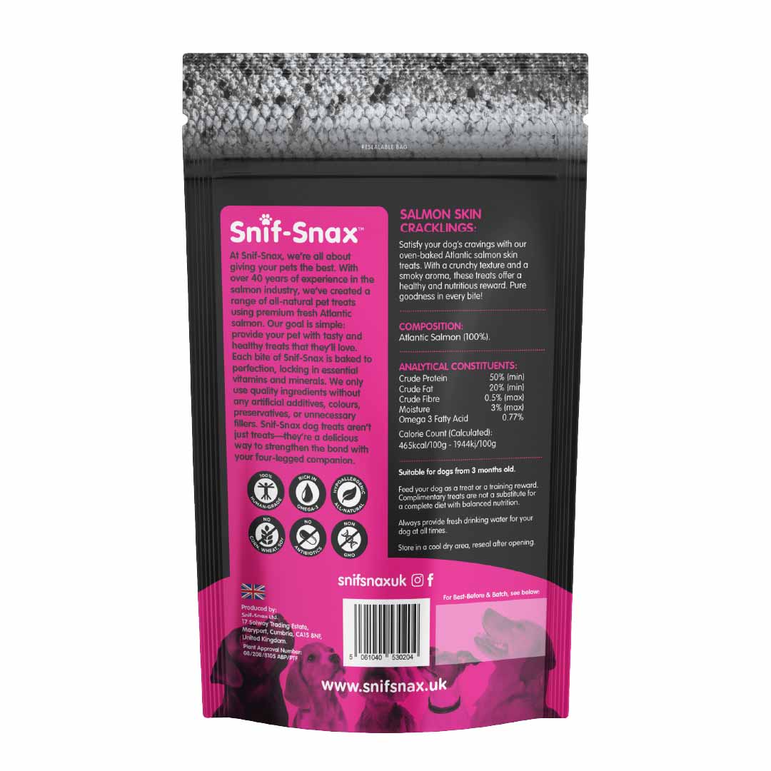 Snif-Snax Salmon Skin Cracklings Dog Treats - 30g