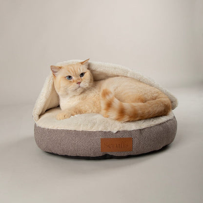 Scruffs Seattle Burrow Cat Bed - Stone Grey