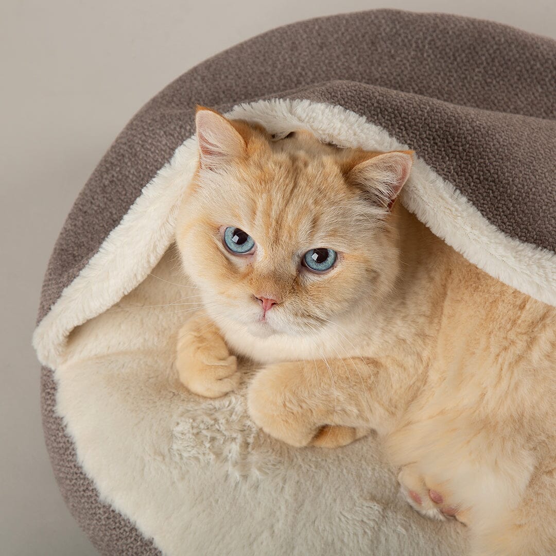 Scruffs Seattle Burrow Cat Bed - Stone Grey