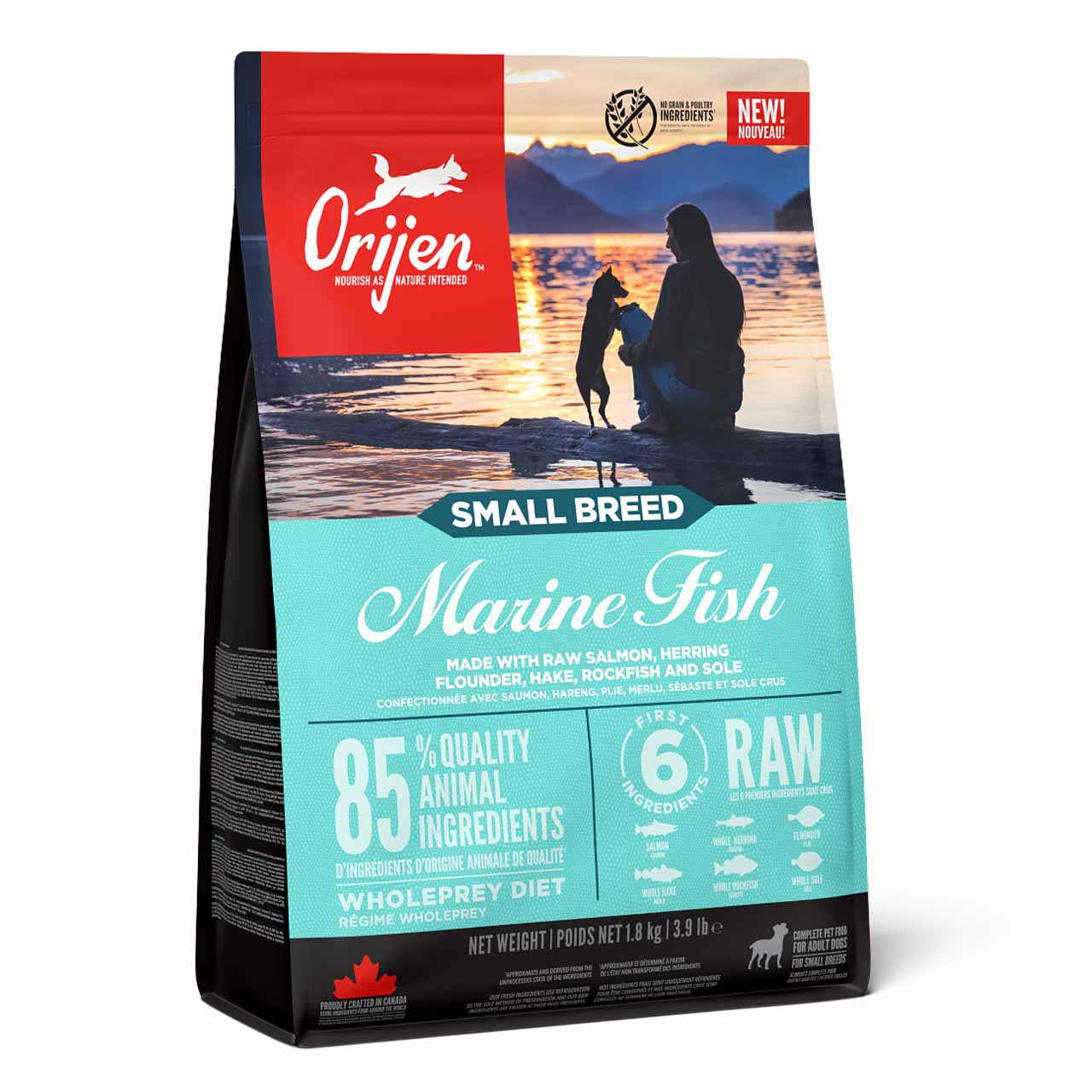 Orijen Orijen Marine Herring Mackerel Salmon Adult Dry Dog Food pet food packaging