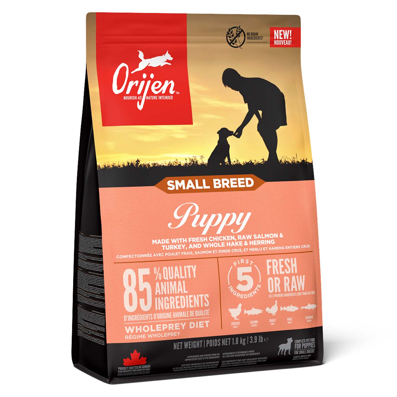 Orijen Orijen Chicken Herring Salmon Turkey Puppy Dry Dog Food pet food packaging