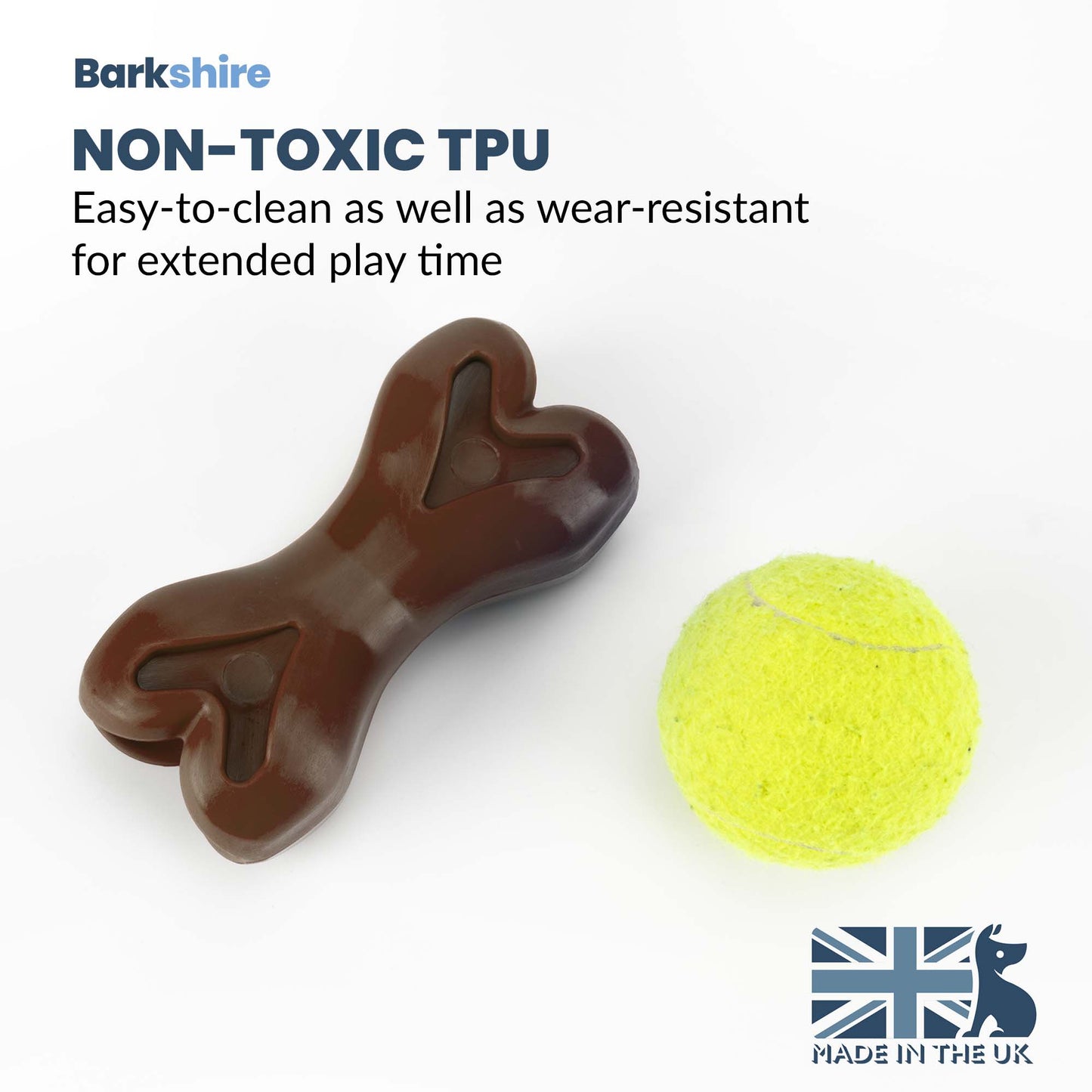 Barkshire Interactive Bone Dog Toy -  Brown