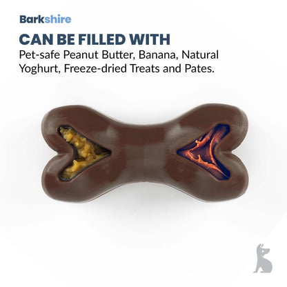 Barkshire Interactive Bone Dog Toy -  Brown