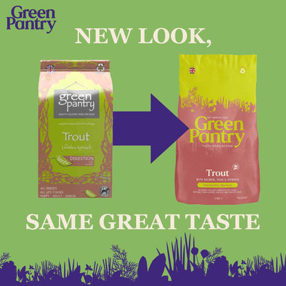Green Pantry Digestion Dry Dog Food - Trout with Salmon, Peas and Spinach