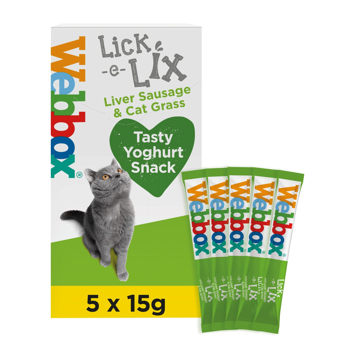 Webbox Lick-e-Lix Creamy Lickable Cat Treats Liver & Cat Grass 75g
