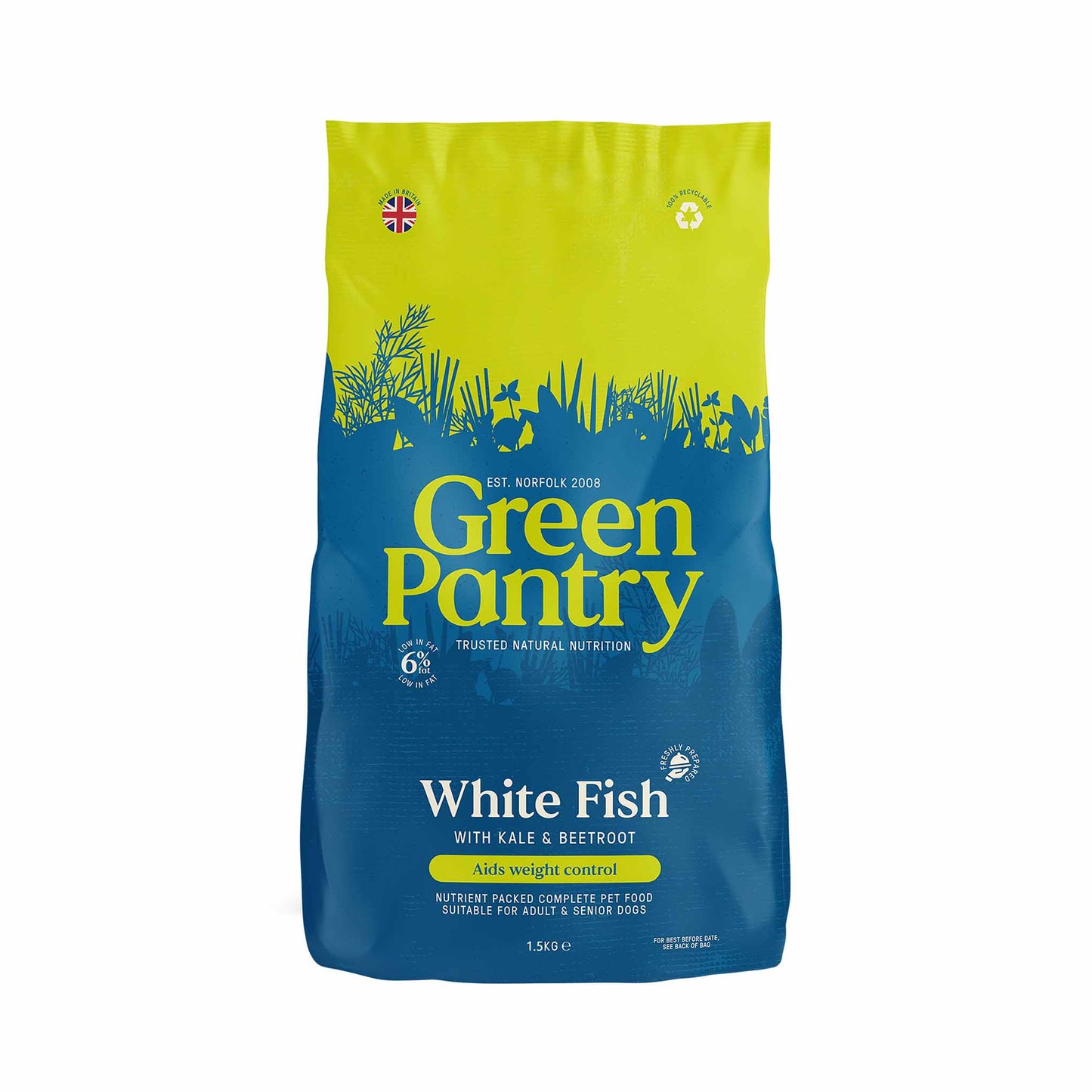 Green Pantry Weight Control Dry Dog Food - White Fish, Kale & Beetroot