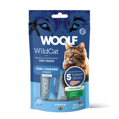 Woolf Wildcat Functional Cream Cat Treats - Cod & Chicken