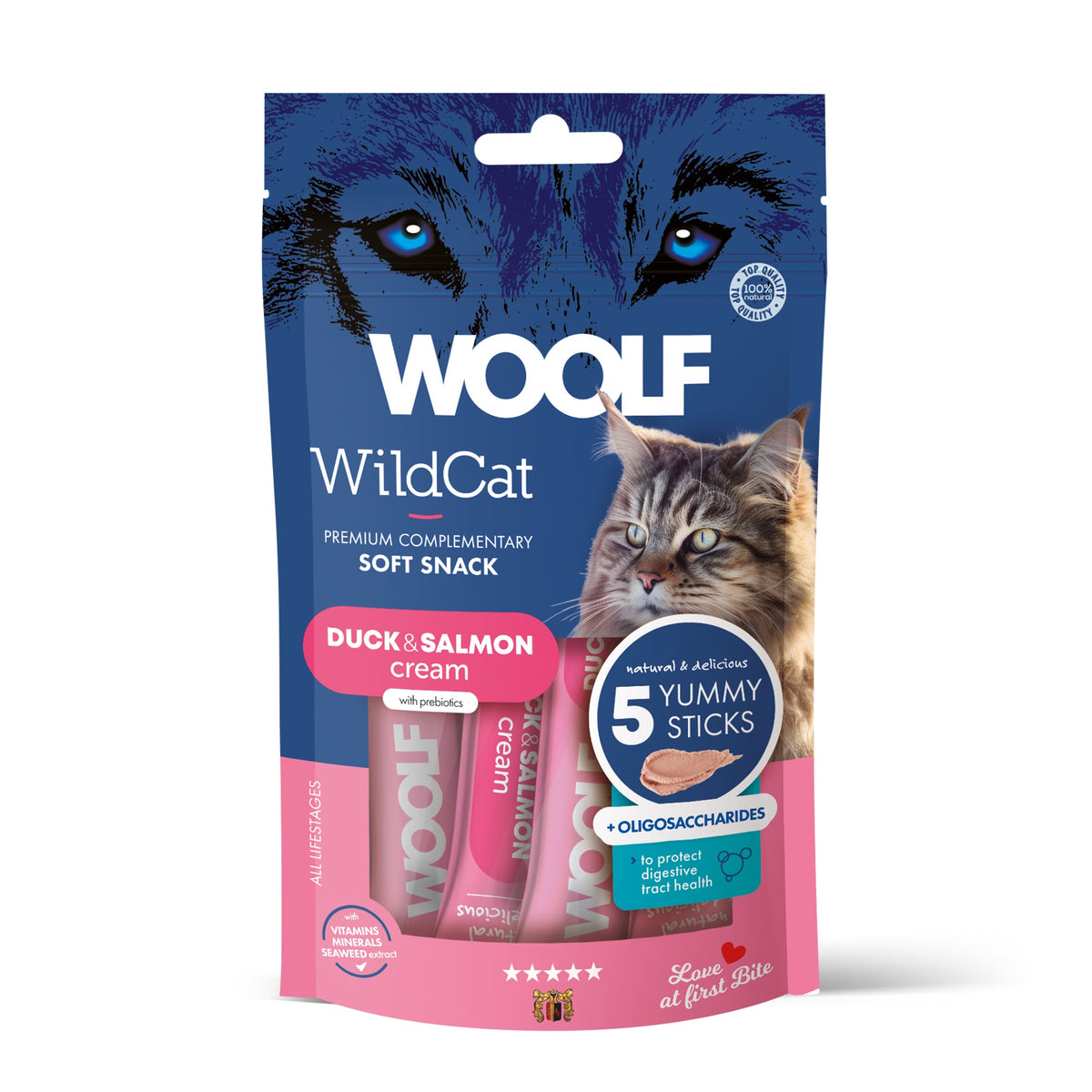 Woolf Wildcat Functional Cream Cat Treats - Duck & Salmon