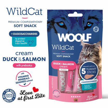 Woolf Wildcat Functional Cream Cat Treats - Duck & Salmon