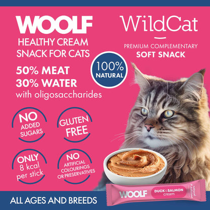 Woolf Wildcat Functional Cream Cat Treats - Duck & Salmon