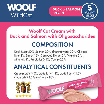 Woolf Wildcat Functional Cream Cat Treats - Duck & Salmon