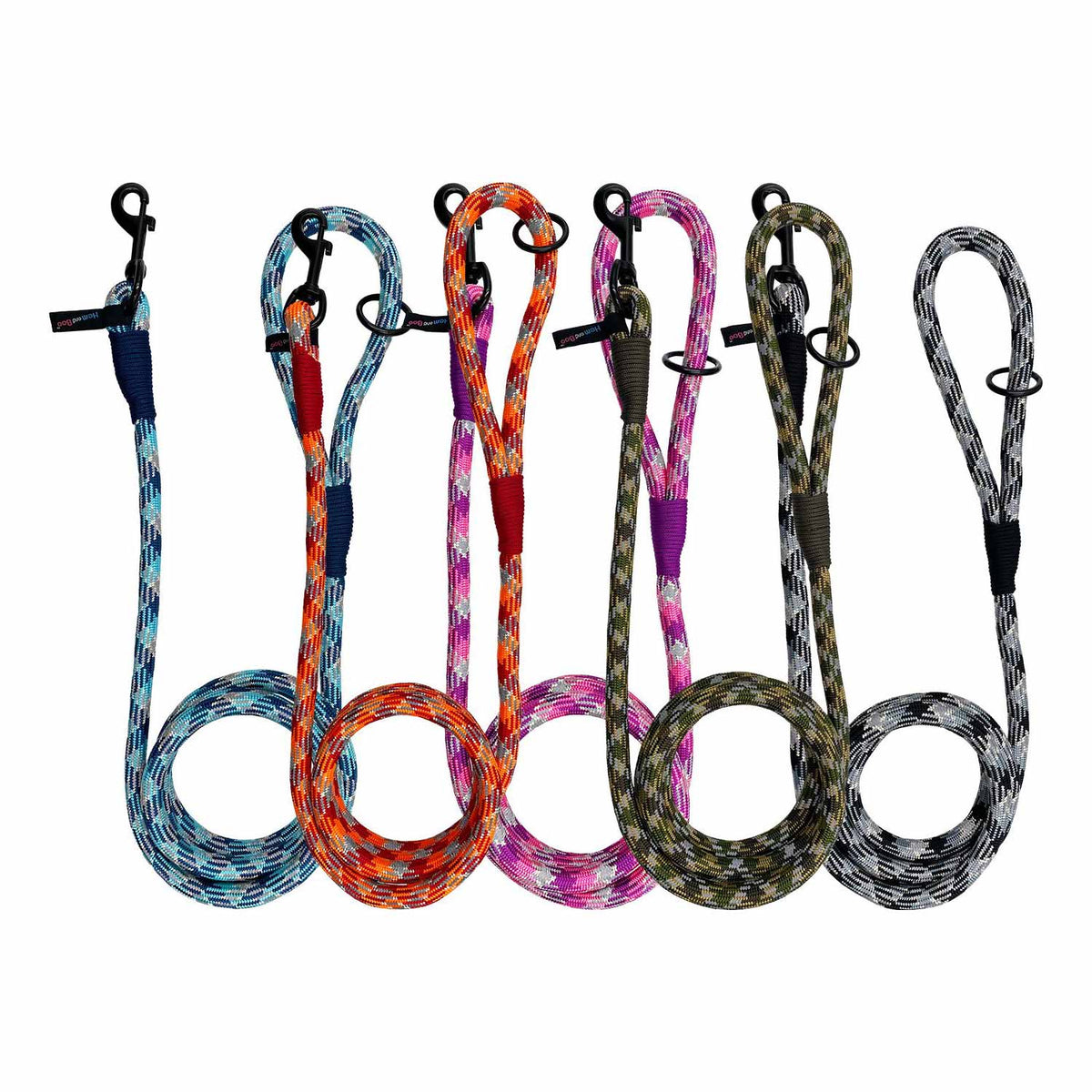 Hem and Boo High Performance Rope Dog Slip Lead - Khaki Green