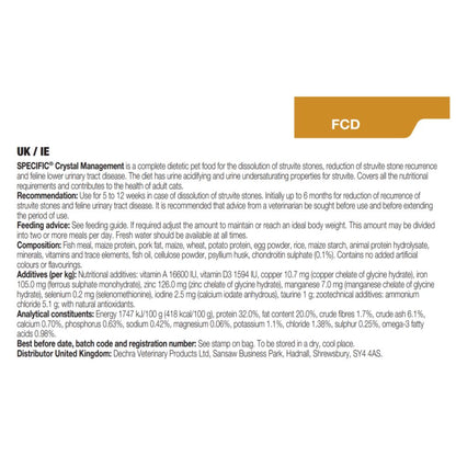 Dechra Specific FCD Crystal Management Dry Cat Food