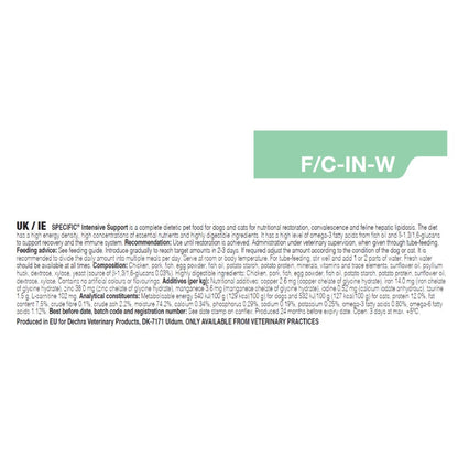 Dechra Specific F/C-IN-W Intensive Support Wet Cat & Dog Food - Trays