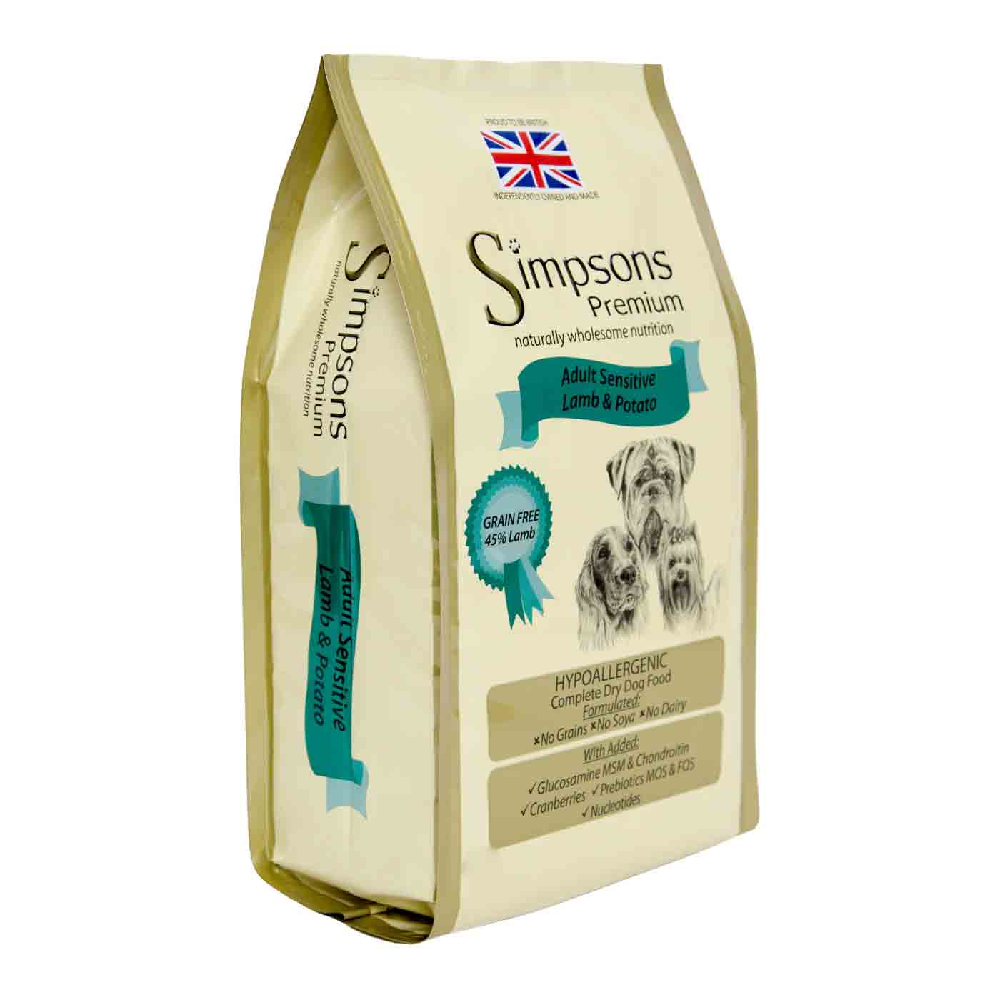 Simpsons Premium Adult Sensitive Dry Dog Food - Lamb & Potato