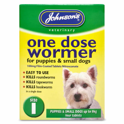Johnsons One Dose Wormer for Puppies & Small Dogs - 4 Tablets