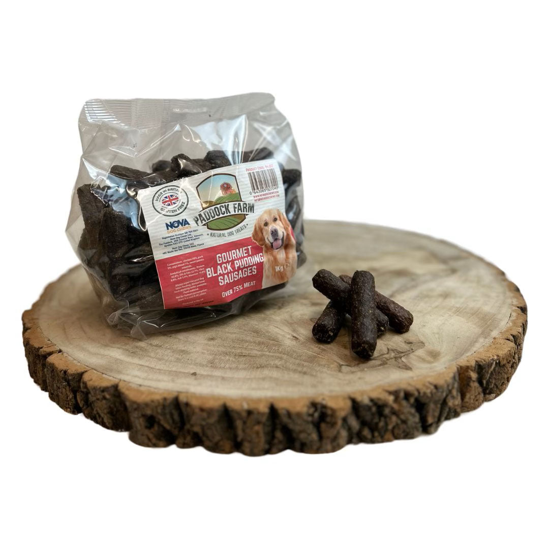 Paddock Farm Paddock Farm Black Pudding Sausages Chicken Pork pet food packaging
