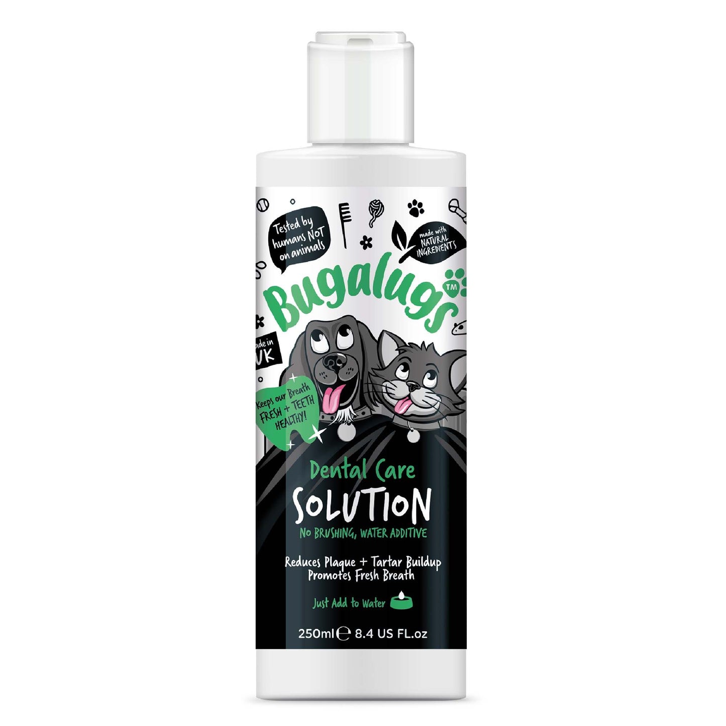 Bugalugs Dental Care Solution Water Additive for Dogs & Cats - 250ml