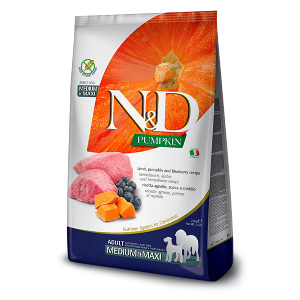 Farmina N&D Pumpkin Adult Medium/Maxi Dry Dog Food - Lamb & Blueberry