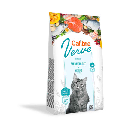 Calibra Verve Sterilised Gluten Free Adult Dry Cat Food - Herring
