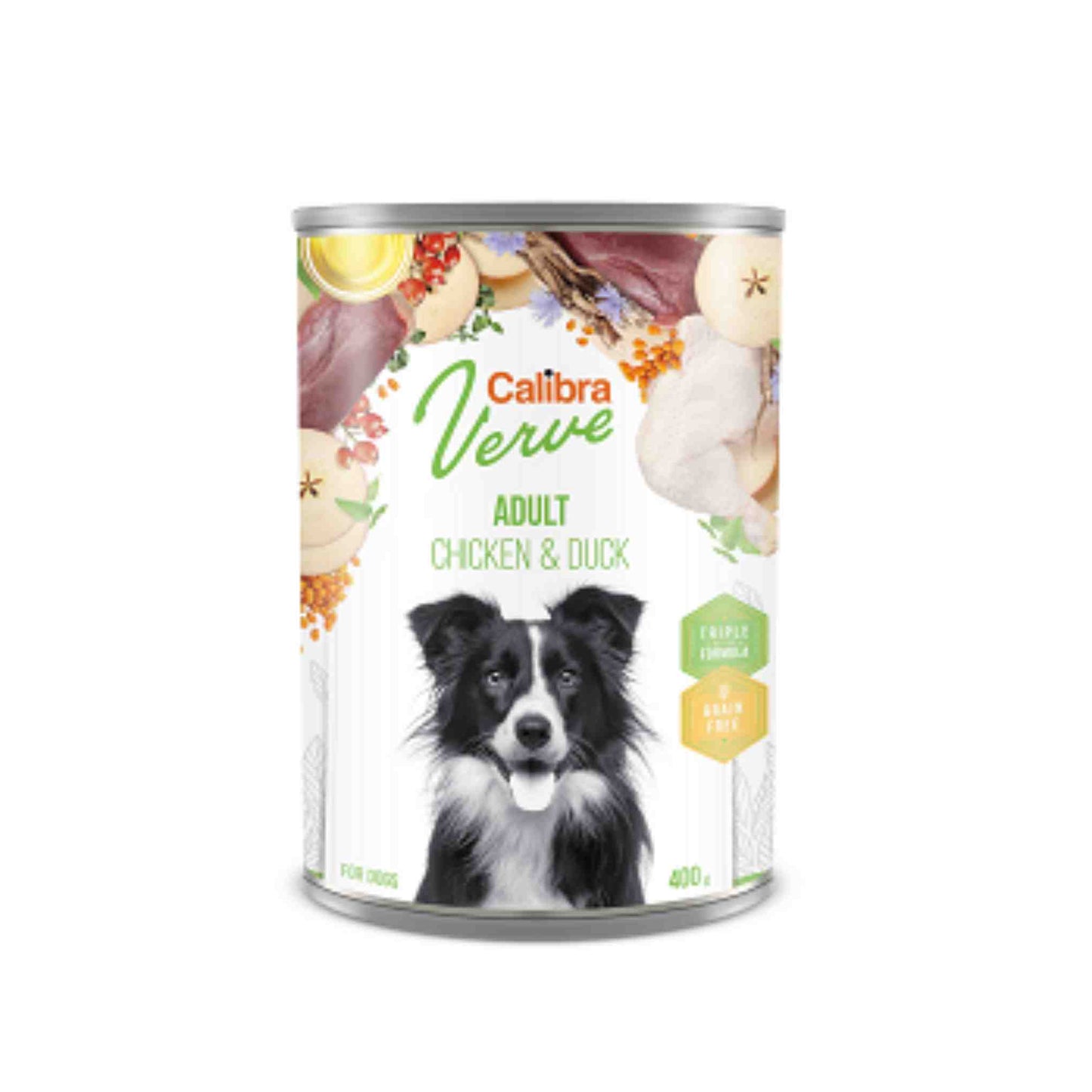 Calibra Verve Gluten Free Adult Wet Dog Food - Chicken & Duck - 6 x 400g Cans