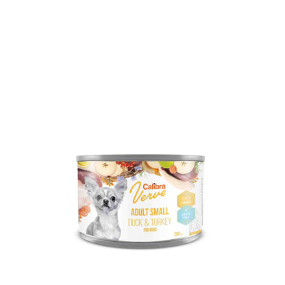 Calibra Verve Gluten Free Small Breed Adult Wet Dog Food - Duck & Turkey - 6 x 200g Cans