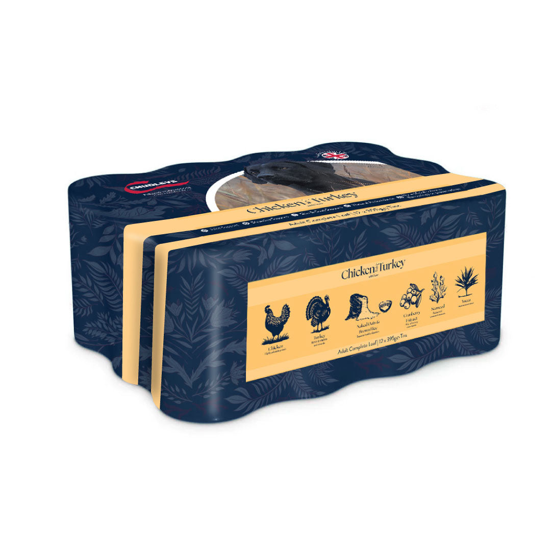 Chudleys Working Dog Adult Wet Dog Food - Chicken Rich in Turkey with Liver - 12x395g Cans