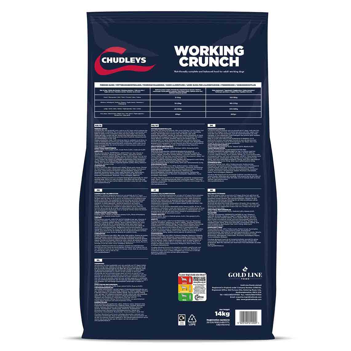 Chudleys Working Dog Working Crunch Adult Dry Dog Food - Chicken