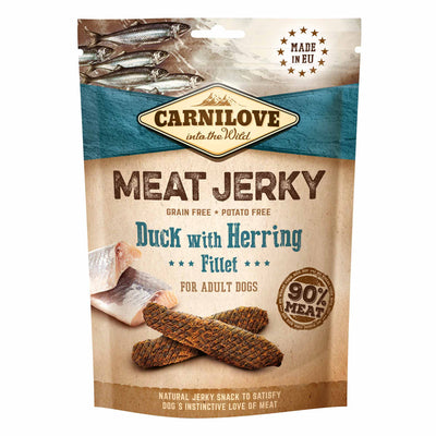 Carnilove Carnilove Grain Free Jerky Fillet Duck Herring pet food packaging