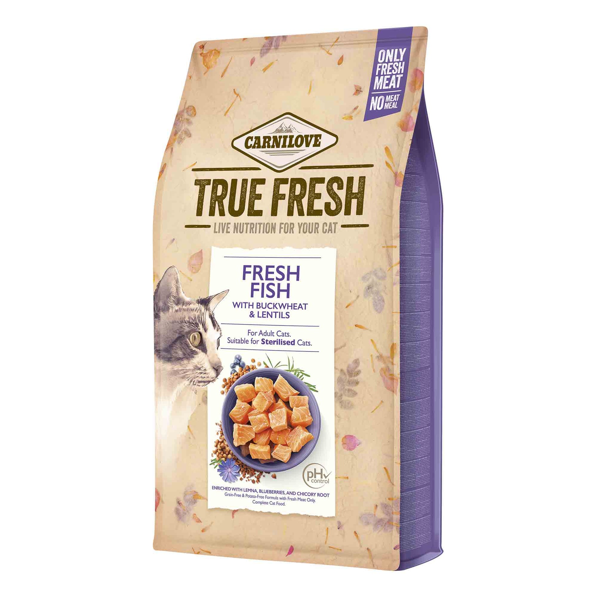 Carnilove Carnilove True Buckwheat Lentils Adult Dry Cat Food pet food packaging