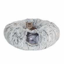 Danish Design Cat Tunnel Fur Bed - Grey