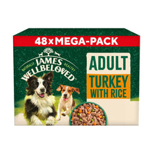 James Wellbeloved Adult Wet Dog Food in Gravy - Turkey & Rice - 48x90g Pouches