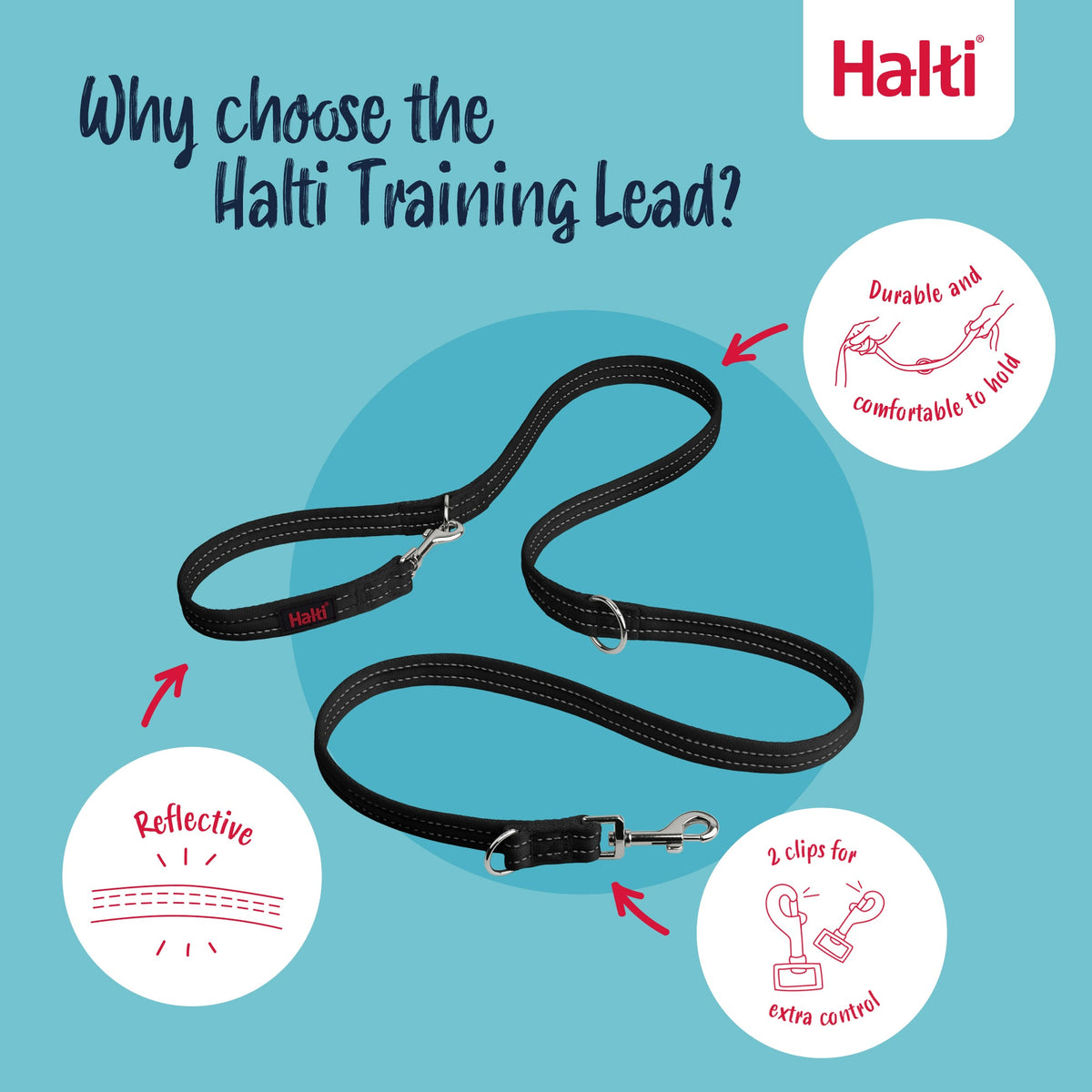 Halti Training Dog Lead - Red