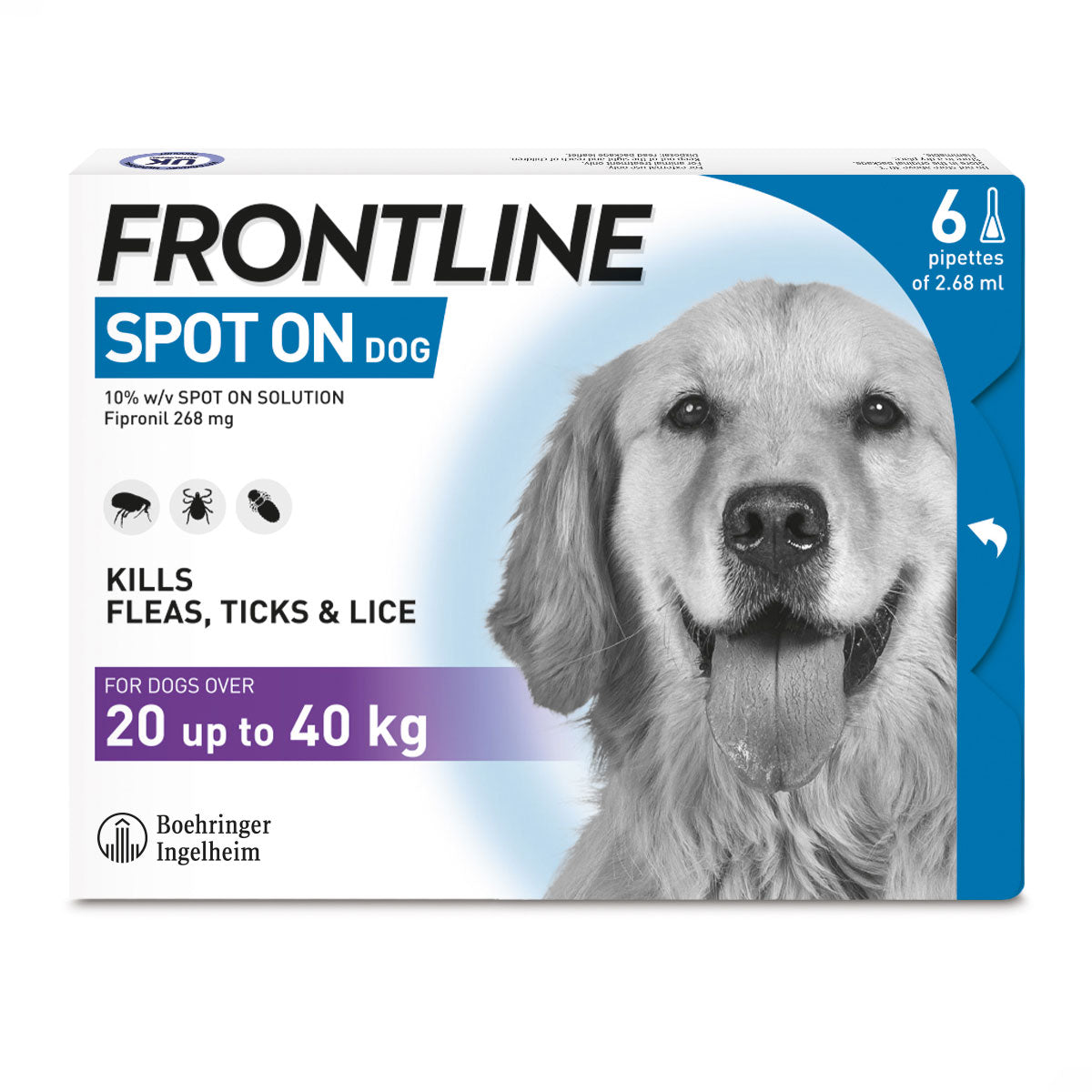 FRONTLINE SPOT ON Flea & Tick Large Dog - 6 Pack