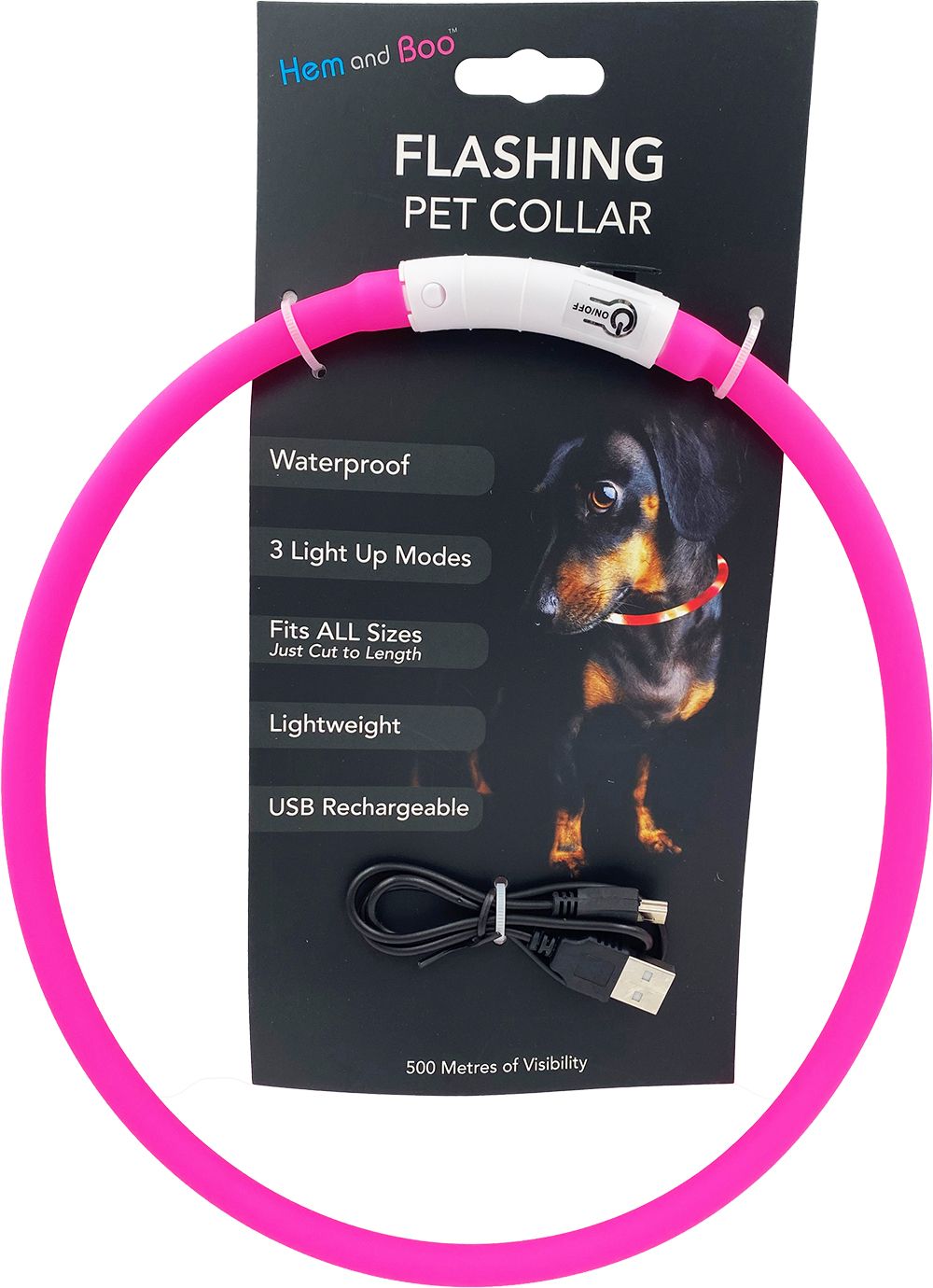 Hem and Boo Flashing Cat Collar