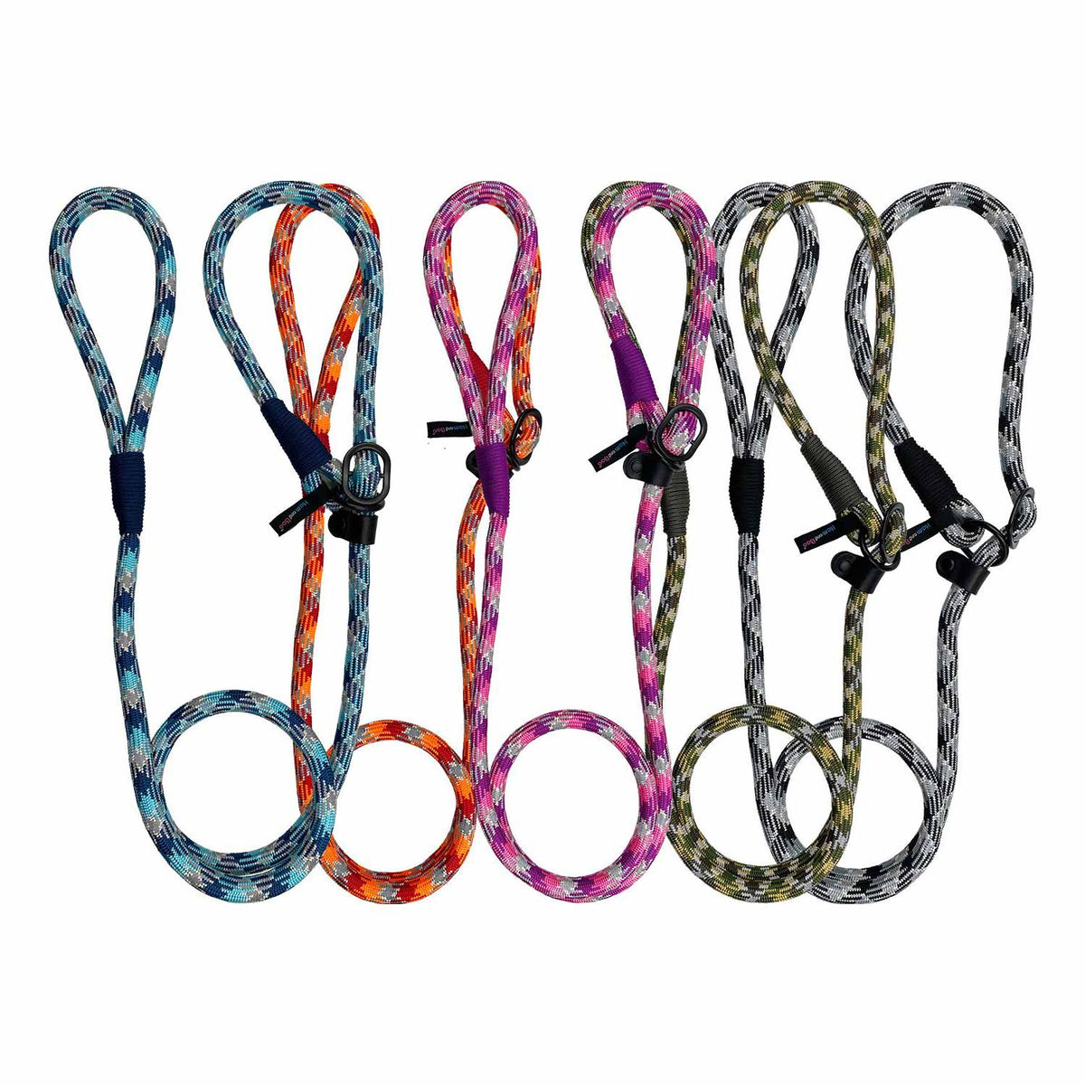 Hem and Boo High Performance Rope Dog Slip Lead - Khaki Green