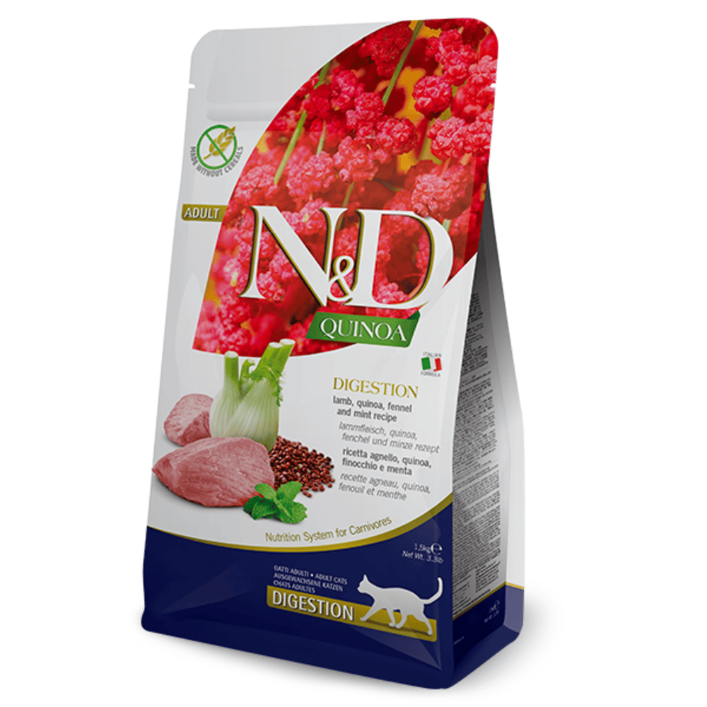 Farmina N&D Quinoa Digestion Adult Dry Cat Food - Lamb & Fennel