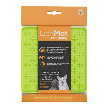 LickiMat Classic Mini Buddy Dog Slow Feeder - Green - 22x15cm