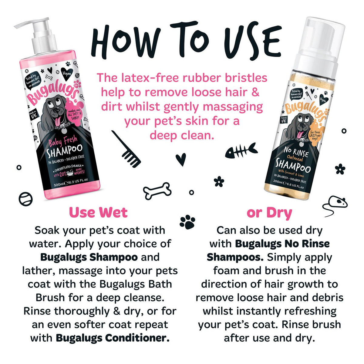 Bugalugs Bath Brush - Black