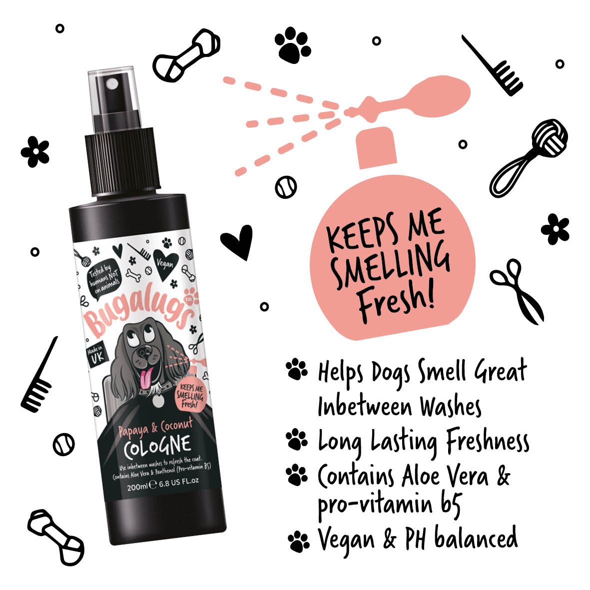 Bugalugs Papaya & Coconut Dog Cologne - 200ml
