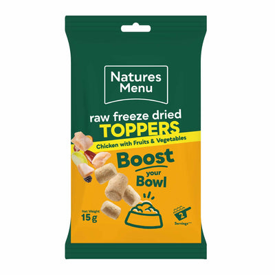 Natures menu Natures Menu Raw Freeze Dried Topper Fruits Chicken pet food packaging