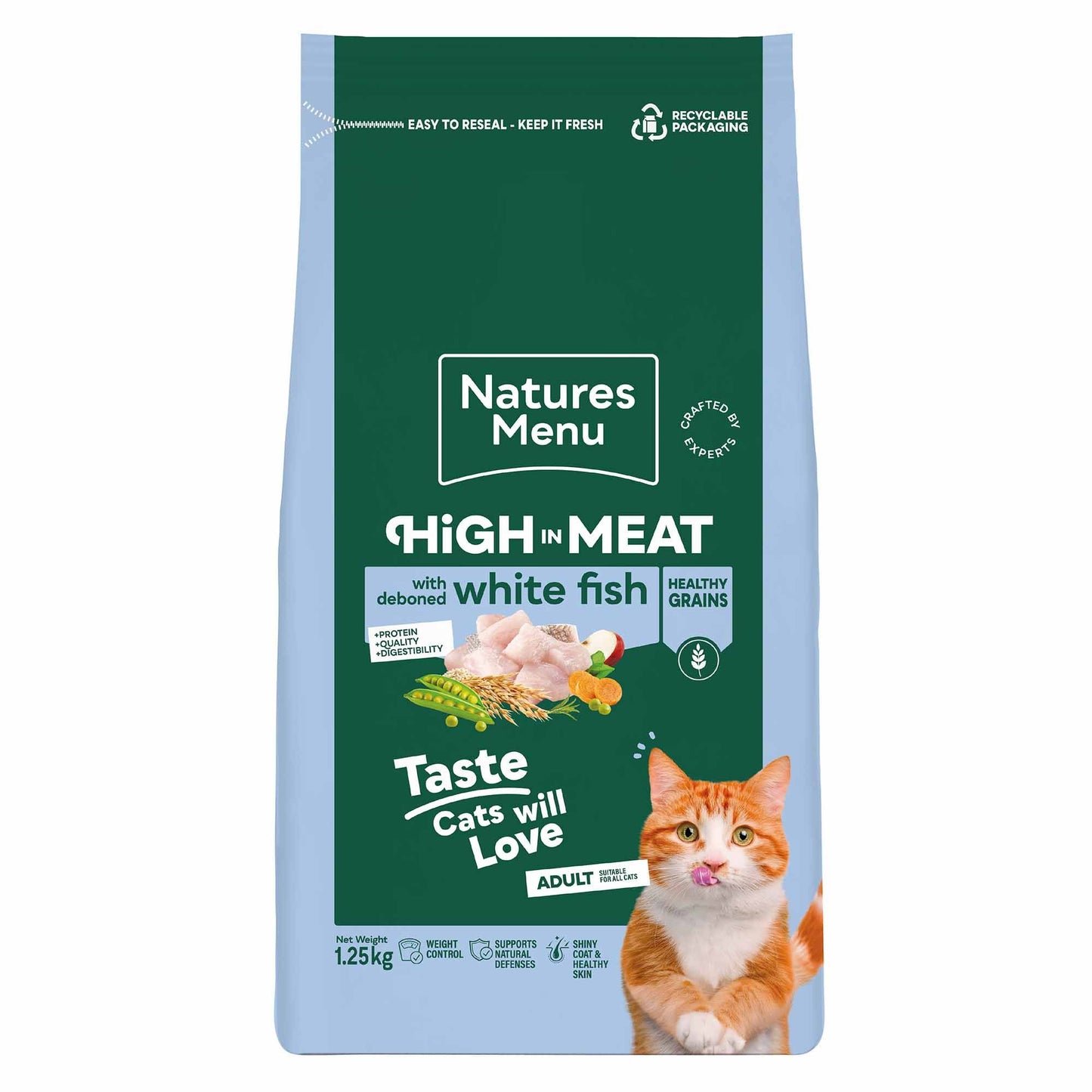 Natures Menu High in Meat Healthy Grains Adult Cat Dry Food - Fish