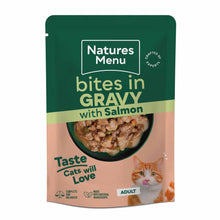 Natures Menu Bites in Gravy Adult Cat Wet Food - Salmon - 22x85g Pouches